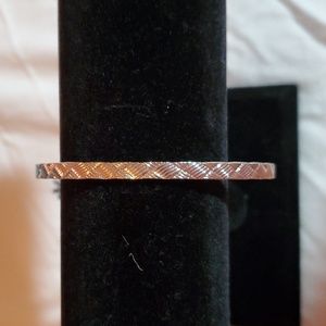 Host Pick! Large Silver toned bangle bracelet with woven pattern